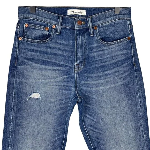 Madewell Straight Jeans 27 High Rise Crop Denim Casual Fall Wardrobe Staple Blue - Picture 2 of 7